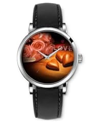 SPRAWL Aanalog Fashion Series Silver Ladies Watches of Genuine Black Leather Strap,Unique Wrist Watch for Women Girls Designed with Valentines gifts