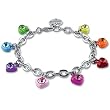 CHARM IT! Rainbow Candy Hearts Charm Bracelet with Crystal Accents
