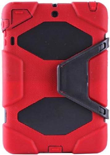 Huaxia Datacom Shockproof Dirtproof Rugged Hybrid Defender Dual Layer Extreme-Duty Military Protective Survivor Case for Both New Apple Mini 2 And iPad Mini 1 - Red