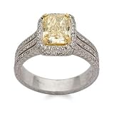 2.00ct Fancy Yellow Diamond, .70ct t.w. Diamonds Ring. Size 7