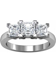 Platinum Diamond Three-Stone Ring - 1.30 Ct. -- LIFETIME WARRANTY