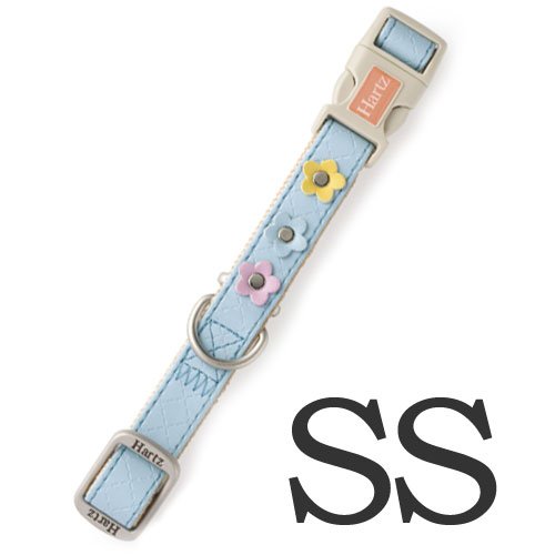 Hartz ハーツウォーカー アジャスタブル カラー （首輪） フラワー SS 超小型犬用 ライトブルー