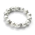 Pearl & Crystal Fashion Bracelet White & Silver
