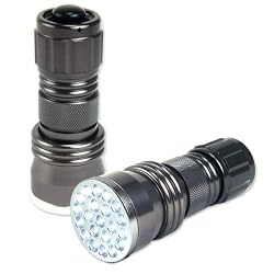 Neiko 40290 Super-Bright 21-LED Aluminum Flashlight, Gunmetal Silver
