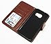 Samsung Galaxy S7 Wallet Case, Bastex Shiny PU Leather Brown Flip Wallet Credit Card Cover for Samsung Galaxy S7