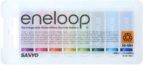SANYO NEW eneloop tones 充電式ニッケル水素電池(単3形8色カラーパック) HR-3UTGA-8TN
