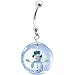 Holiday Snow Globe Snowman Belly Ring