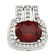 14K White Gold Mozambique Garnet and Diamond Pendant