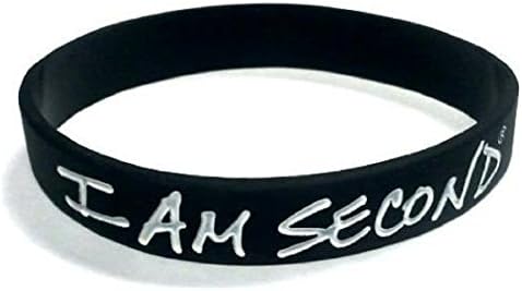 3 - I Am Second Black and White Silicone Wristband Bracelet