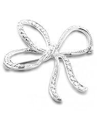 Bling Jewelry 925 Sterling Silver Bow Present Brooch Pin
