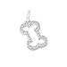 Bark Avenue Jewelers- Diamond Bone Outline Pendant 14 Karat White Gold 0.33cttw.