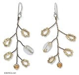Citrine earrings, 'Tree of Life' 1 W 2 L
