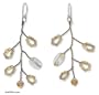 Citrine earrings, 'Tree of Life' 1" W 2" L