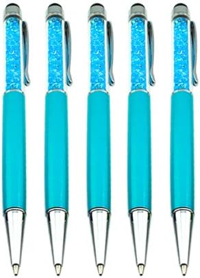 iClover Bundle of 5PCS 2in1 Crystal long Stylus Universal Capacitive Touch Screen Pen Blue for Ipad 2 3 Ipod Iphone 4 4S 5 5g Motorola Xoom Samsung Galaxy Tab 8.9 10.1, Blackberry Playbook HTC Flyer Evo View Tablet Sony Playstation PS VITA