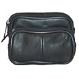 GENUINE SOFT LEATHER BELT/PHONE/WALLET POUCH (Ref 1474) BLACK'