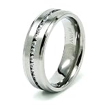 6mm Titanium Ring with CZ (Sizes 7-12)