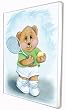 Sports Bear Tennis Star - Childrens Wall Art, Kids Wall Art, Nursery Wall Art Ready-to-Hang Plaque 10.5" x 13.5"