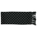 Black Polka Dot Narrow Silk Scarf by Michelsons