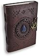 Embossed Leather Blue Stone 120 Page Unlined Journal with Clasp