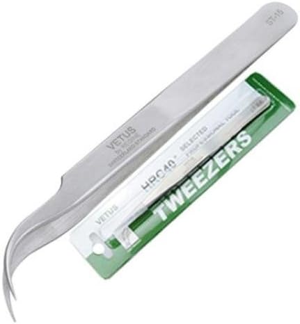 VETUS Professional Tweezers ST-15 HRC40 Super Fine Curved Tip Tweezer