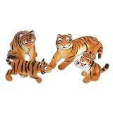 Eco Dome Tiger Family: Realistic 4 piece Animal Figure Set