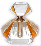 Art Deco Crystal Perfume Bottle in Amber