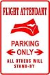 FLIGHT ATTENDANT PARKING plane airline sign