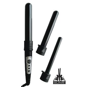 Corioliss Tri Curl (3p) Tourmaline Ceramic Digital Curling Iron Set – 3 Barrels Dual Voltage 110v-240v