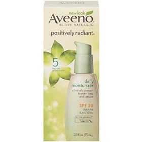 Aveeno Active Naturals Positively Radiant Daily Moisturizer SPF-30, UVA and UVB Sunscreen, 2.5 Ounce Bottle