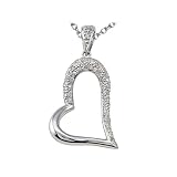 0.25 (1 4) cttw Heart Shaped Pendant - 18kt White Gold LIFETIME WARRANTY