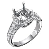 3 Sided Bead Set Diamond Engagement Ring .90cttw(CZ ct