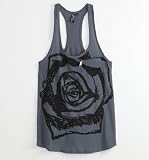 Black Poppy Twisted Zipper Printed Tank - Rose X Sml