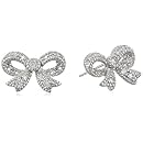 Rhodium-Plated Sterling Silver Cubic Zirconia Bow Stud Earrings (0.8 cttw)
