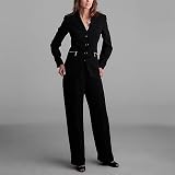 Kasper 3 Button Black Pant Suit