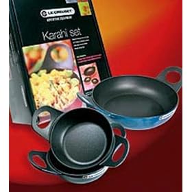 Le Creuset Cast Iron Karahi Set, Granite, 26 cm & 15 cm