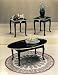 3pcs Queen Anne Style Black & Gold Finish Coffee T