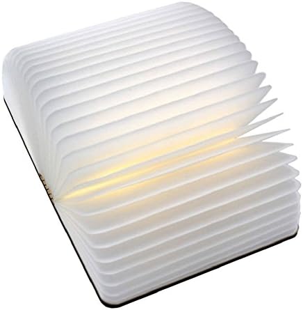 JGmax Wooden Folding LED book Lamp Nightlight 'Booklight'-500 Lumens,USB Rechargeable-Art,Decorative Lights,Desk/Table/Wall Magnetic Lamp (Yellow)