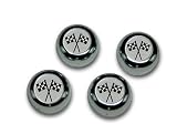Checkered Flags ABS Chrome Snap Caps