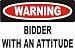 Warning: Bidder with an attitude Apron (Various Colors Available) Image