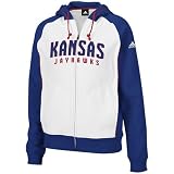 adidas Kansas Jayhawks Ladies White Two-Tone Fleece Full Zip Hoody Sweatshirt
