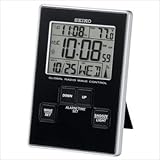 Seiko Advanced Technology Travel Alarm Clock Black and Metallic Case