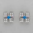 Earrings With Cubic zirconia and Created Opals Crafted in 925 Sterling silver. Total item weight 10.4g Length 17mm