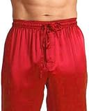  : Intimo Men's Classic Satin Sleep Pant, Red, Medium