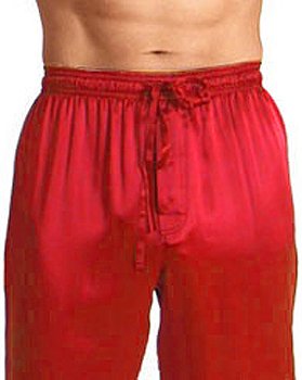 Intimo Men s Classic Satin Sleep Pant, Red, Medium