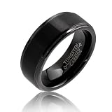 Bling Jewelry 8mm Black Tungsten Carbide Ring (more sizes)