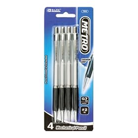 Bazic Metro Silver Mechanical Pencil, 0.7 mm, 4 per Pack (Case of 144) (703-144)