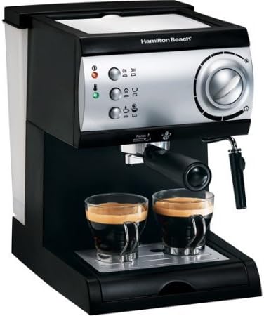 Hamilton Beach 15-Bar Italian Pump Espresso Maker, Black and Stainless