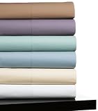 Pinzon 300-Thread-Count 100% Cotton Percale Solid Full Sheet Set, Smokey Blue