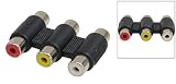 Female to Female 3-RCA Coupler