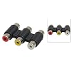 Female to Female 3-RCA Coupler